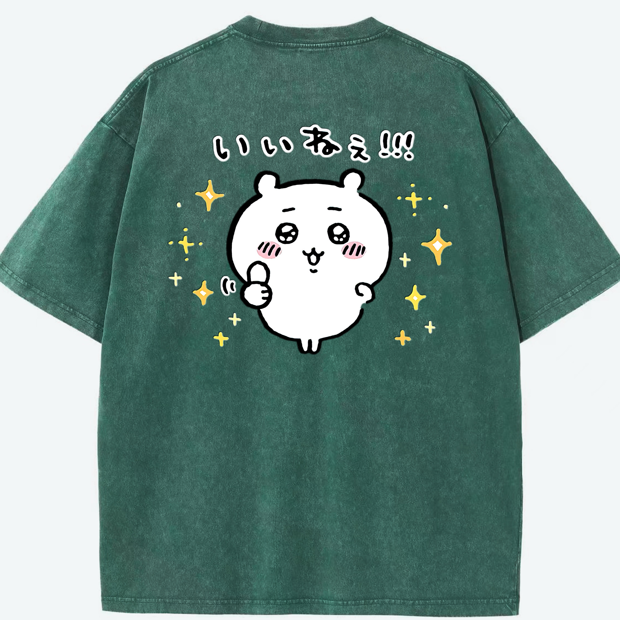 （画像用） ちいかわ ちいかわ Chii-kawa chiikawa 綿100% ヴィンテージ風 半袖Tシャツ（背面プリント）